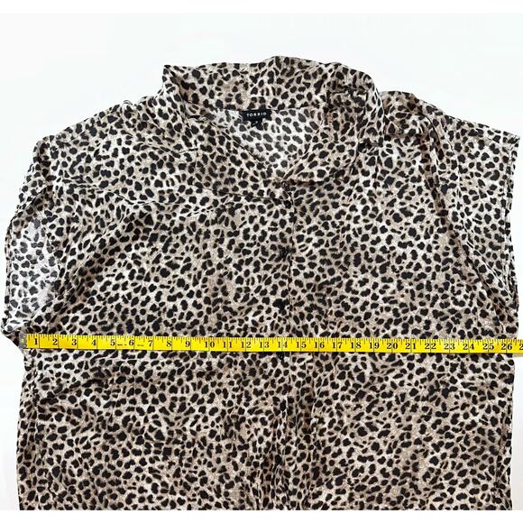 Torrid Women's Size 3 US 22/24 Leopard Print Sleeveless Button Down Blouse Top - Picture 4 of 7